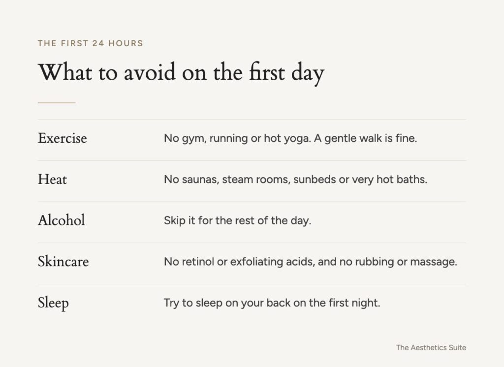 What not to do in the first 24 hours after Botox